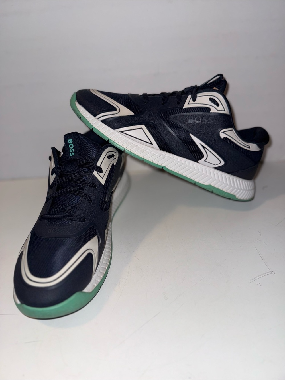 Hugo Boss Titanium Runn Navy Blue Sneaker Shoes Mens Size 8 (41).